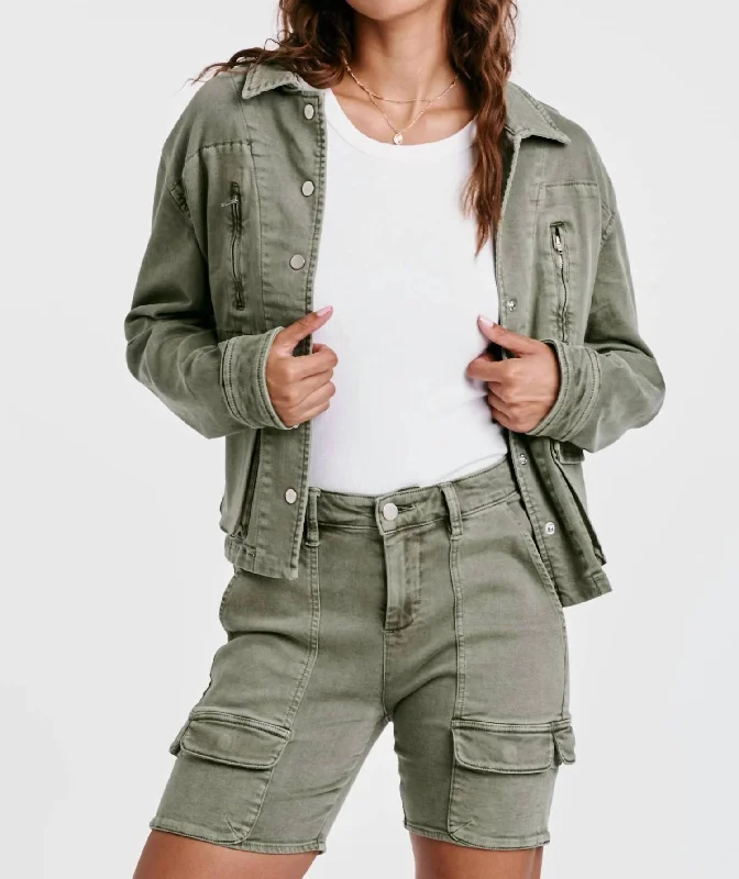 Comfortable Wear Mimi Utility Jacket In Army Moss