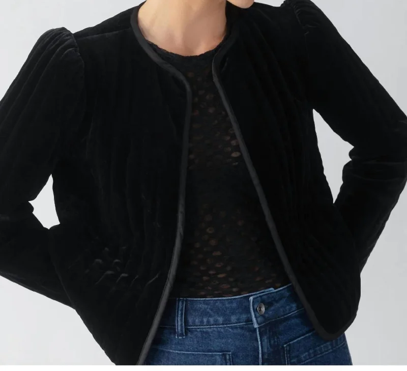 Personalized Wear Quilted Velvet Jacket In Black