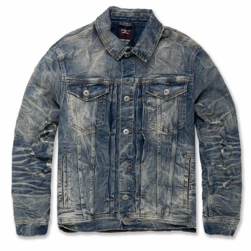 Lightwear Options Men's Bayside Denim Trucker Jacket In Death Valley