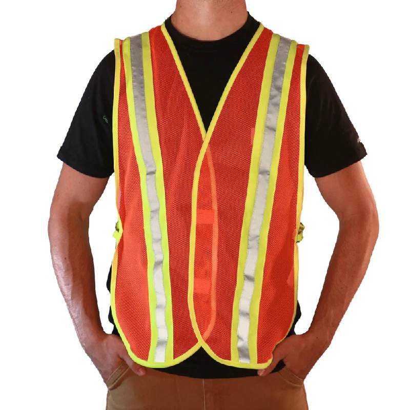 Casual Hoodies 2W International Unisex Blaze Mesh Safety Vest_Orange