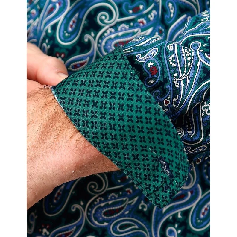 Printed Scarves Roper Western Shirt Mens L/S Paisley Button Blue 03-001-0325-1000 BU