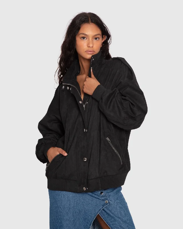 Elegant Series Most Wanted Suede Bomber Jacket