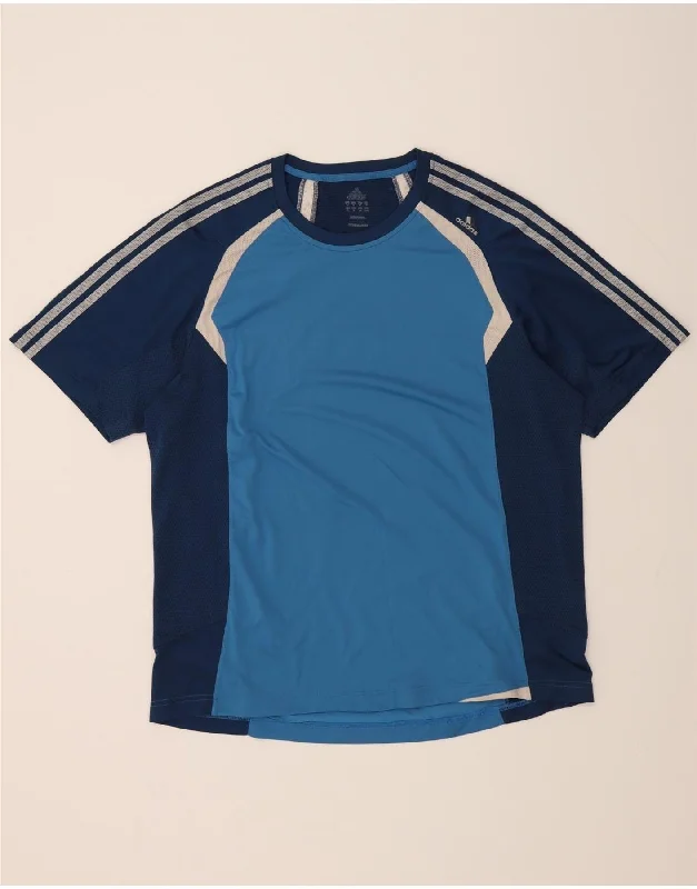 Relaxed Pants ADIDAS Mens Climacool T-Shirt Top XL Blue Colourblock Polyester