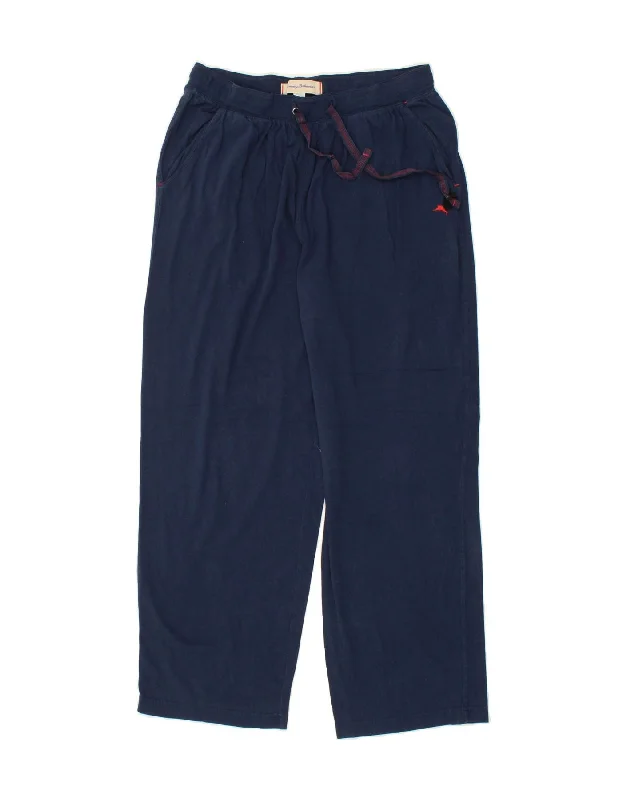 Relaxed Wardrobe TOMMY BAHAMA Mens Tracksuit Trousers Large  Navy Blue Cotton