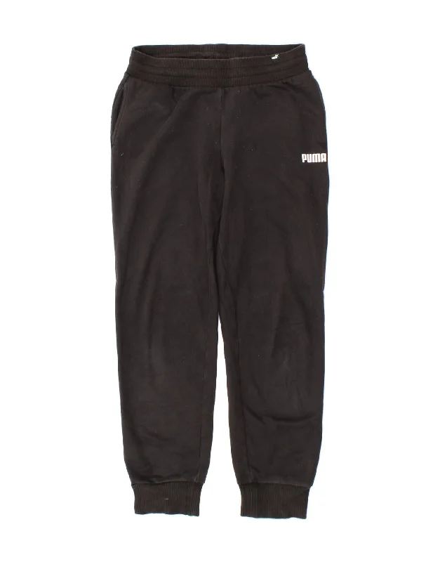 Tropical Style PUMA Womens Tracksuit Trousers Joggers UK 8 Small  Black