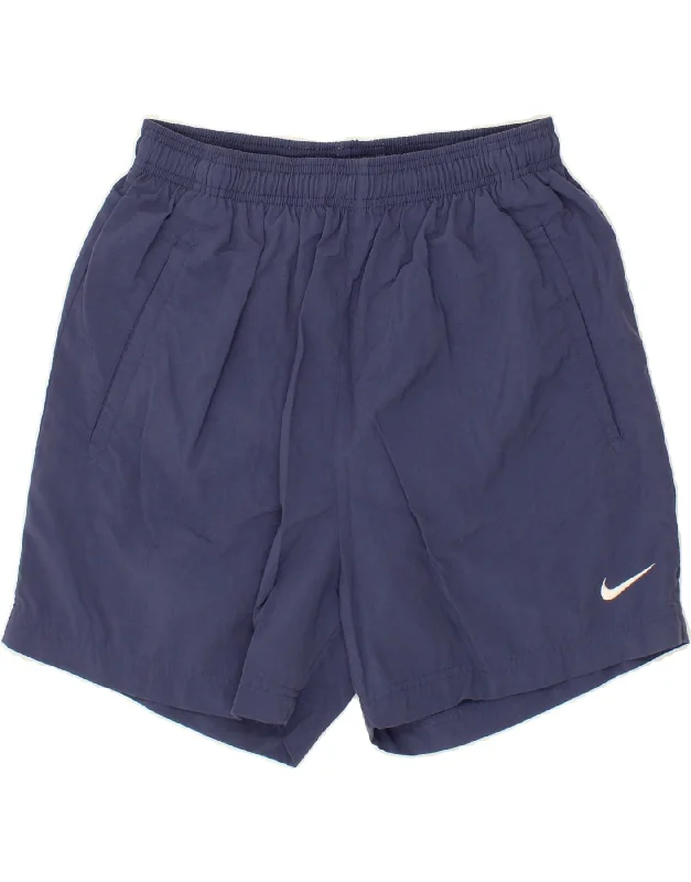 Soft T-Shirts NIKE Mens Graphic Sport Shorts Large Navy Blue Polyester