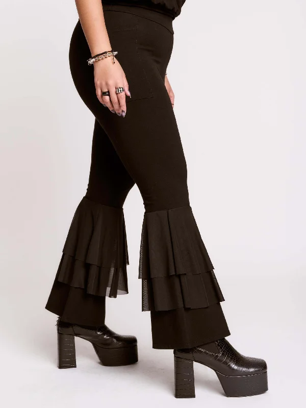 High-end Fashion Flared Ruffle Leggings