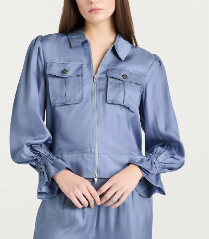 Romantic Temperament Long Sleeve Holly Jacket In Indigo