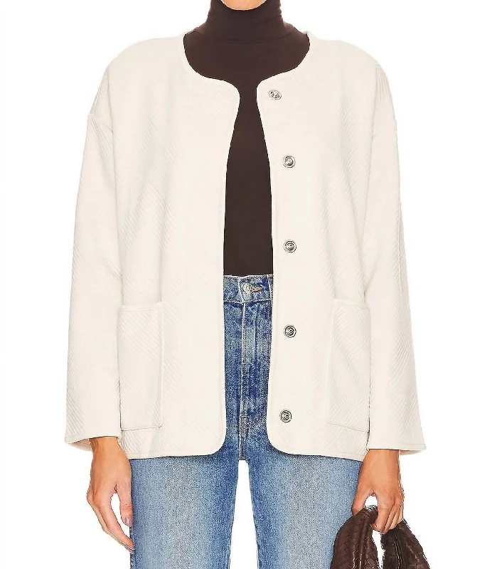 Classic Style Paris Knit Jacket In Natural