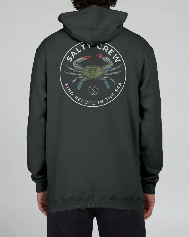 Smart Casual Blue Crabber Hood Fleece - Charcoal
