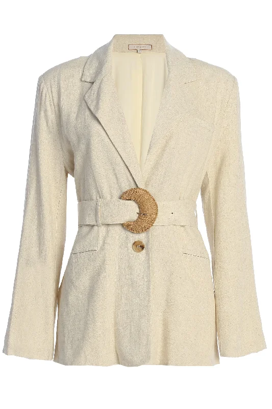 Comfy Apparel Natural Ocean Breeze Linen Blazer