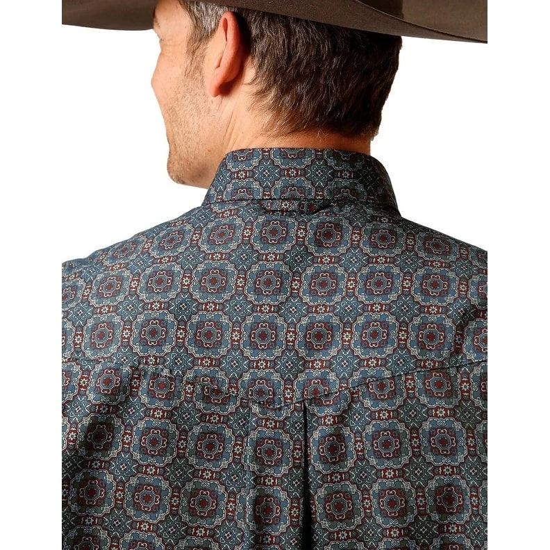 Modern Style Roper Western Shirt Mens Long Sleeve Print Gray 03-001-0625-0175 GY