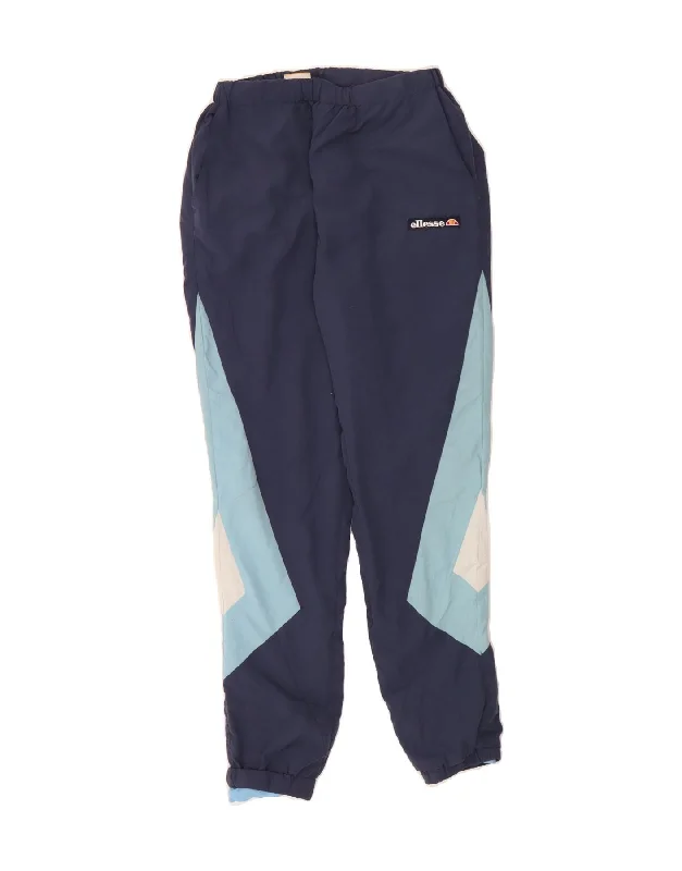 Bright Shirts ELLESSE Mens Tracksuit Trousers Joggers Small Navy Blue Colourblock Nylon