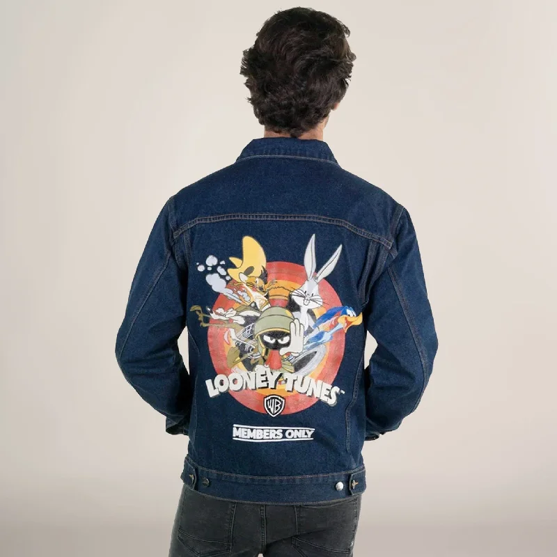Relaxed Pants Men's Looney Tunes Denim Trucker Jacket