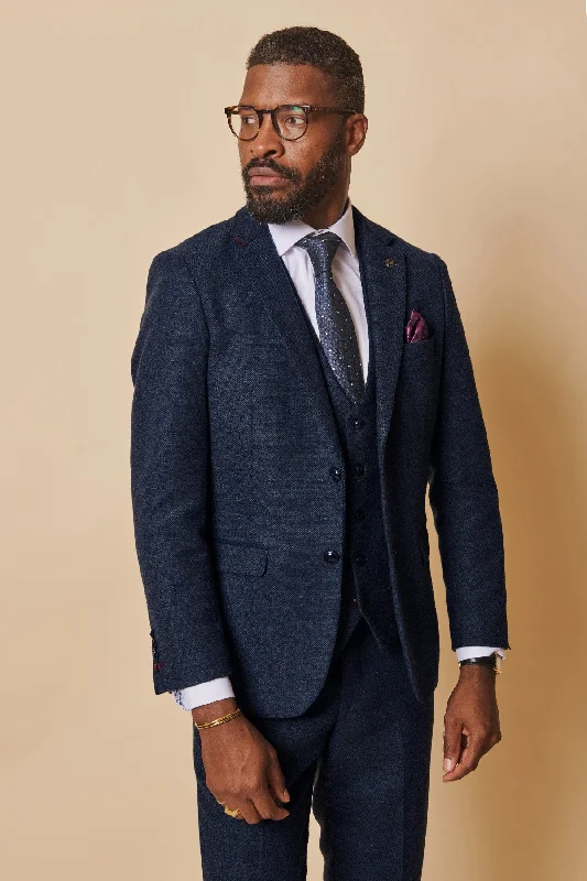 Street Hoodies MARLOW - Navy Tweed Blazer