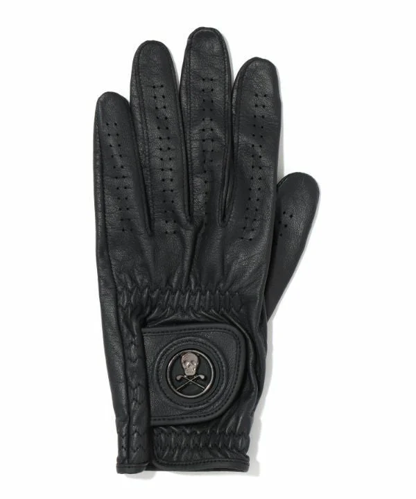 Classic Color Sheep Leather Signal Marker Glove Black