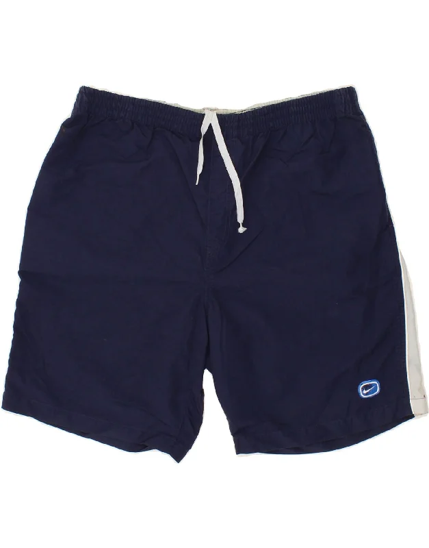 Smart Wear NIKE Mens Sport Shorts XL Navy Blue Colourblock Polyester