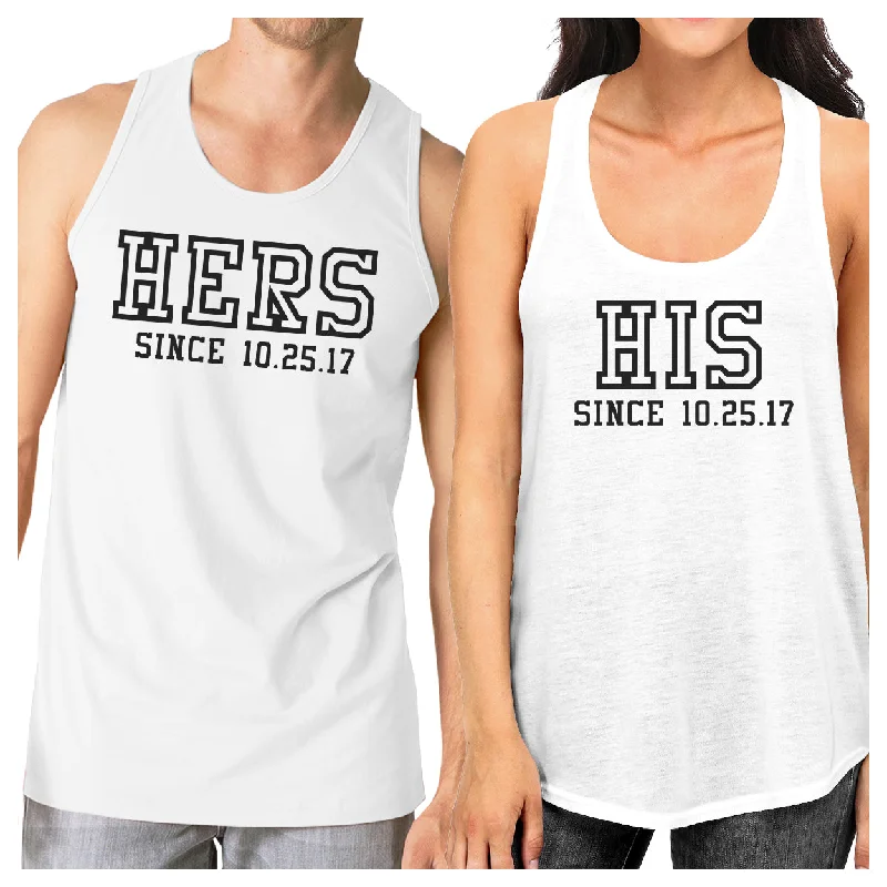 Jogging Jackets Hers And His Since Custom Matching Couple White Tank Tops