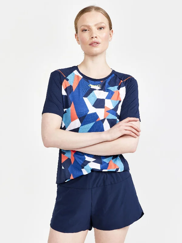 Editorial Design Women's PRO Dazzle Camo Running Tee
