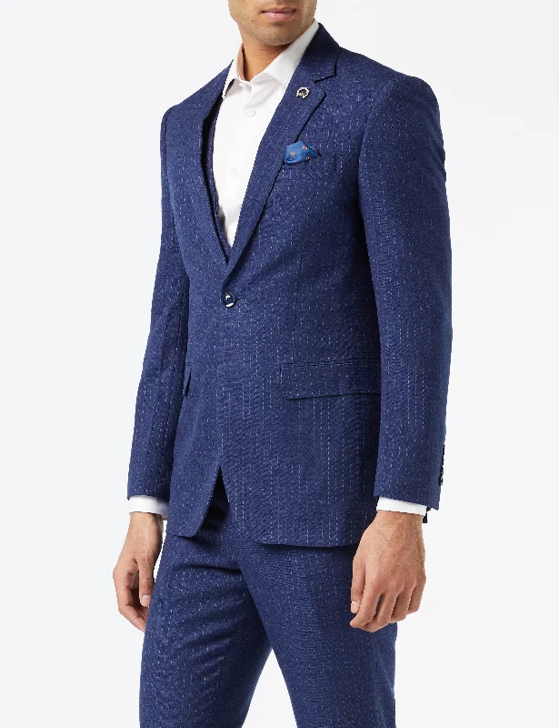 Versatile Style BLUE PINSTRIPE SINGLE BREASTED JACKET & WAISTCOAT