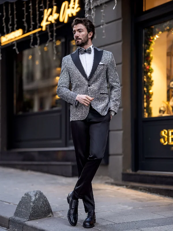 Street Tees Grey Slim-Fit Tuxedo 3-Piece