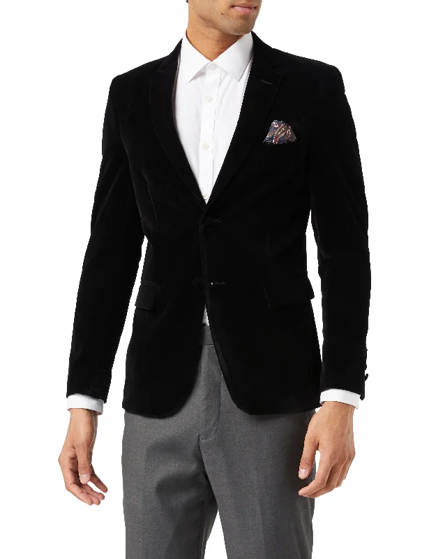 Tailored Comfort GARY- BLACK VELVET BLAZER