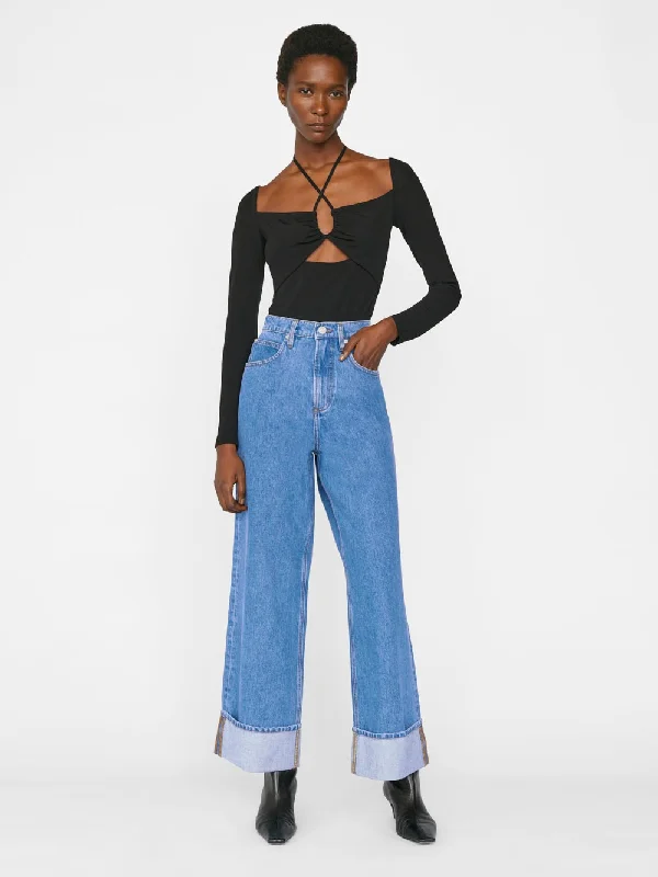 Sweet Breath Frame - Jean Large Taille Haute Avec Ourlet