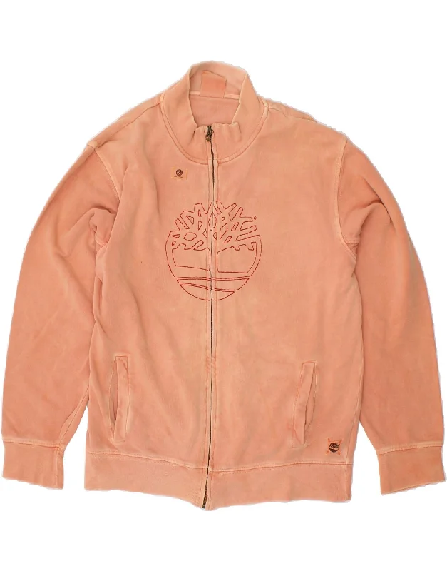 Bright Shirts TIMBERLAND Mens Graphic Tracksuit Top Jacket Medium Orange Cotton