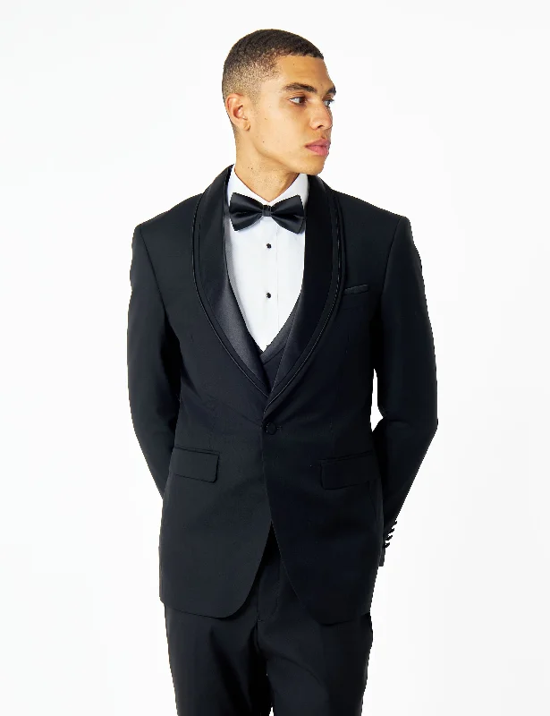Stylish Sneakers GREG – BLACK TAILORED TUXEDO WEDDING JACKET