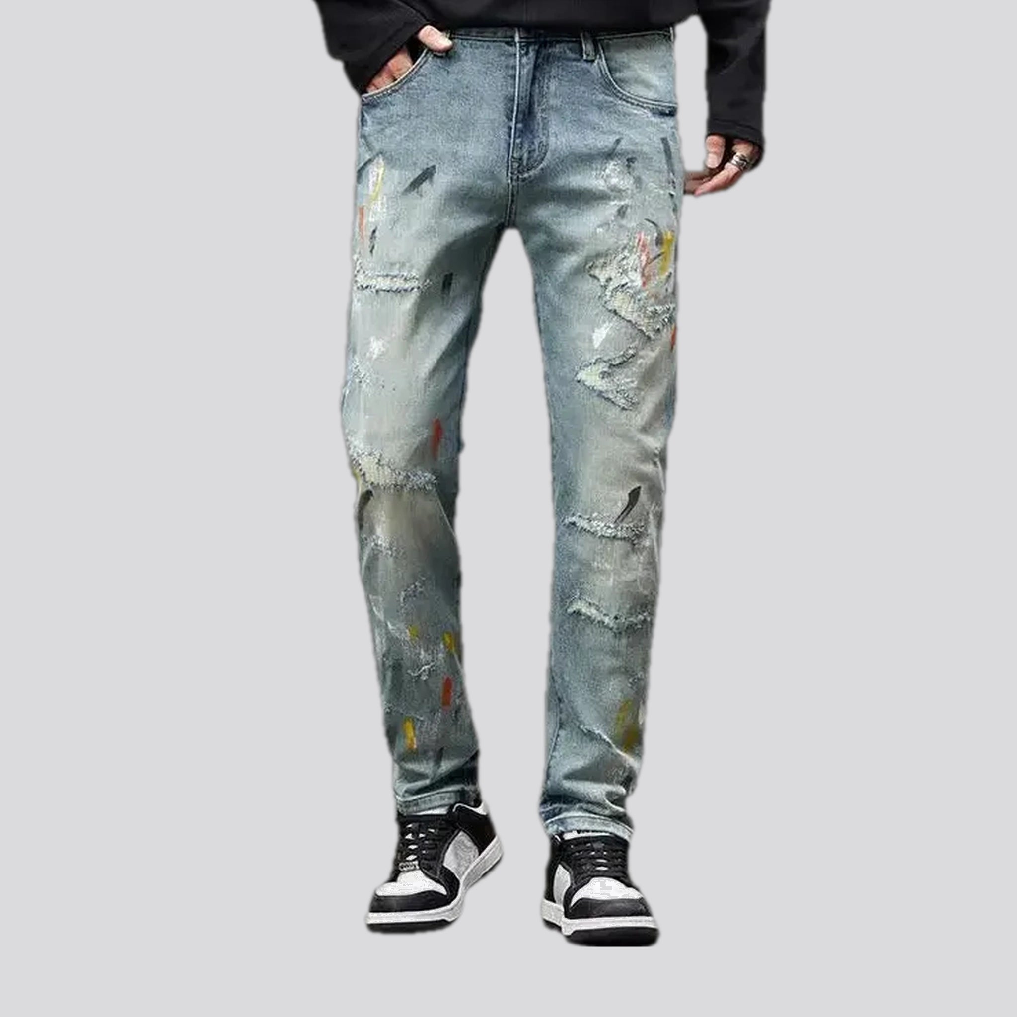 Essential Wardrobe Distressed art style jeans for men