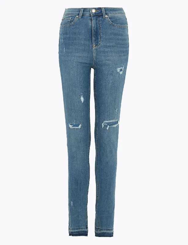 Fashionable In The Times Ivy High Waisted Distressed Skinny Jeans