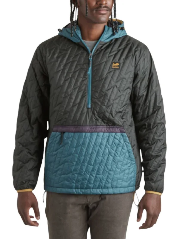 Comfortable Shoes Voltage Quilted Pullover Jacket In Black N' Blue