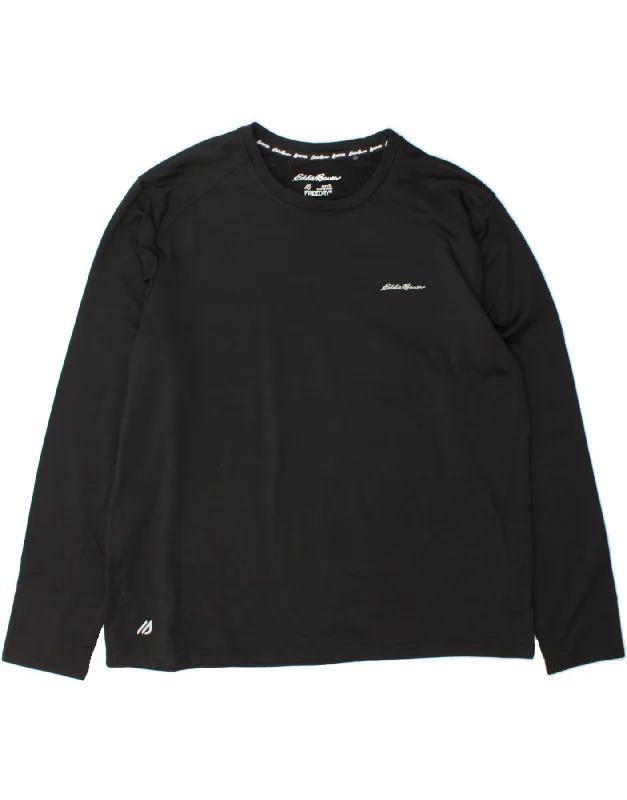 Modern Comfort EDDIE BAUER Mens Top Long Sleeve XL Black Polyester