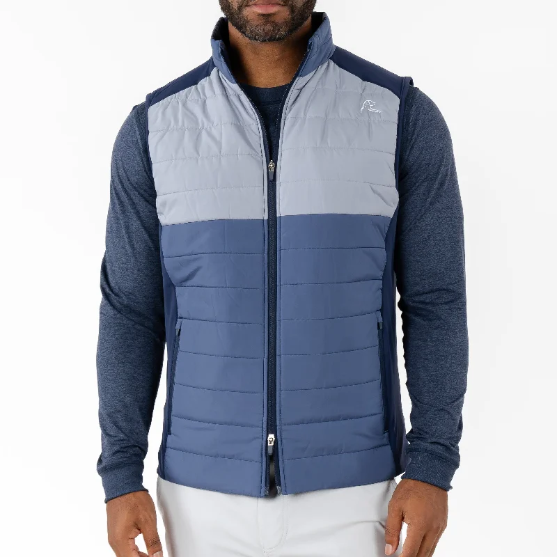 Street Hoodies Fulton Performance Vest | The Triple Block - Slate Blue/Thunder Grey/Fleet Navy