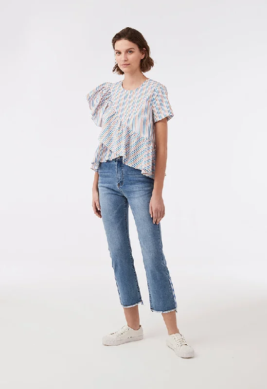 Functional Fashion Raw Hem Denim Pants