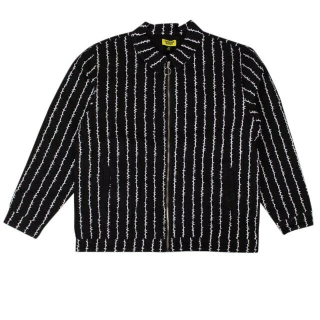 Summer Tees Men's Barbed Wire Zip Up Jacket - Black