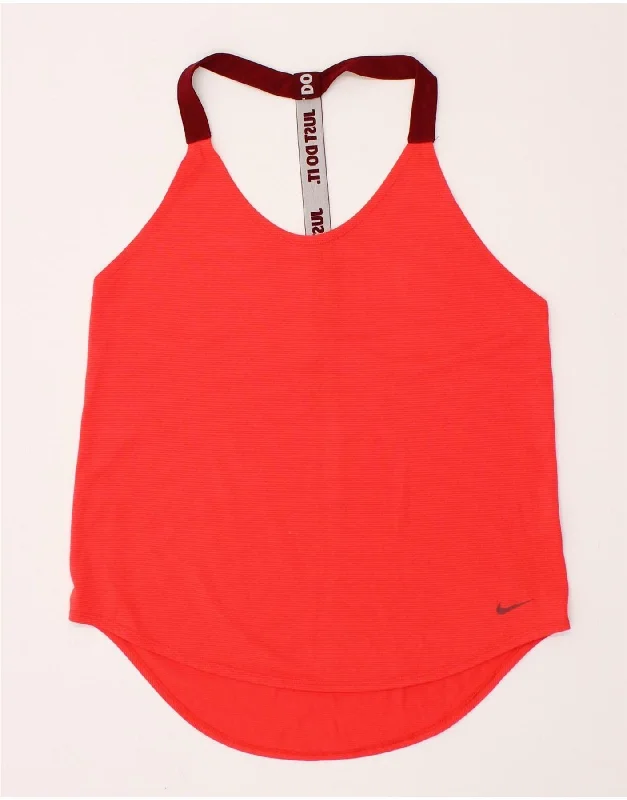 American Style NIKE Womens Vest Top UK 10 Small Red Polyester
