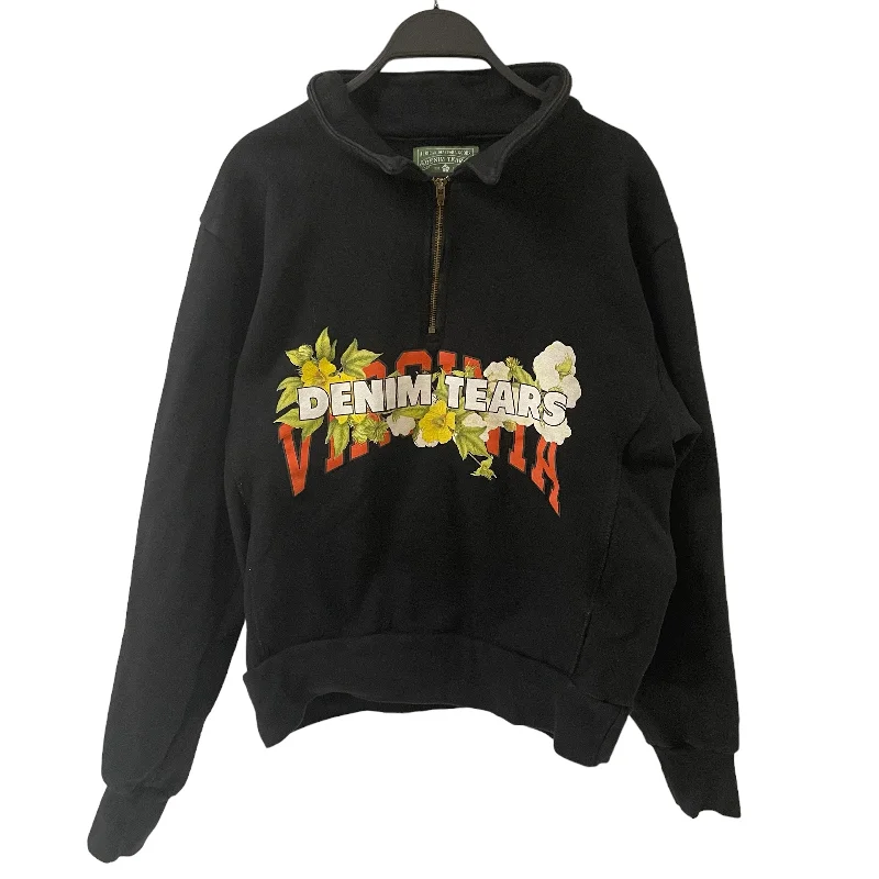 Techwear Fashion DENIM TEARS/Zip Up Hoodie/S/Cotton/BLK/HALF ZIP