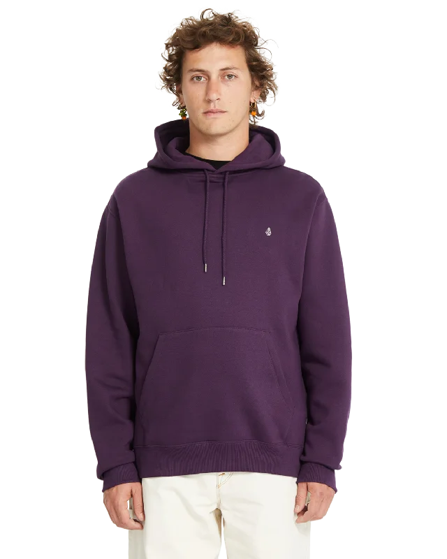 Sporty Chic Single Stone Pullover Hoodie in Grape Royale
