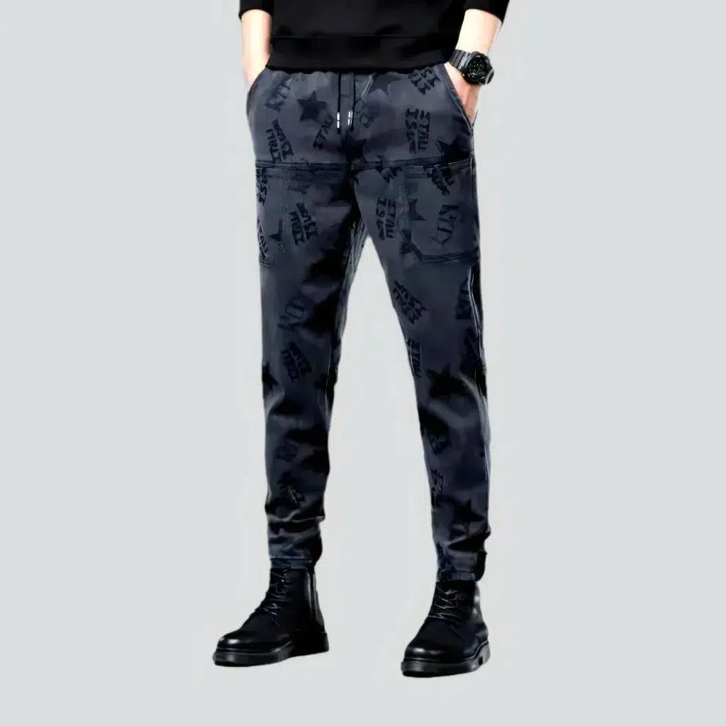 Graphic Caps Joggers men's grey jeans