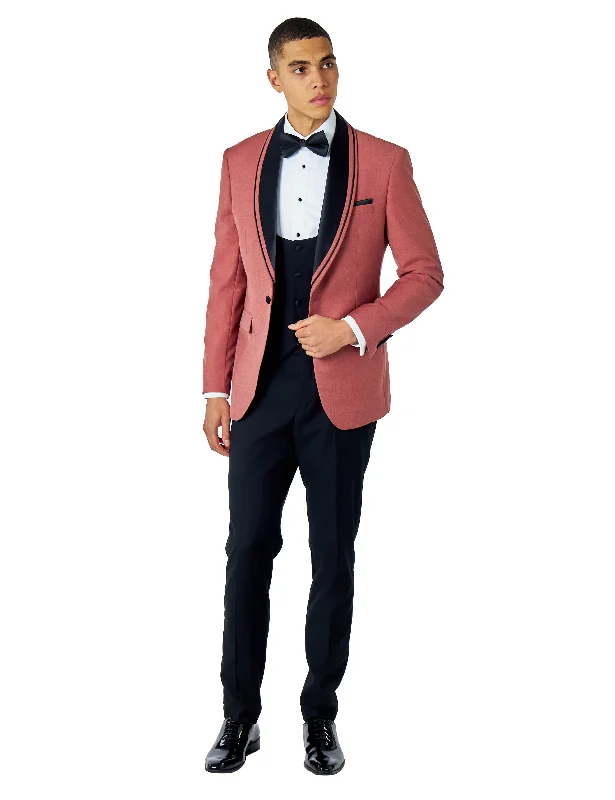 Personalized Design GREG – THREE PIECE WEDDING TUXEDO SUIT IN PINK/BLACK