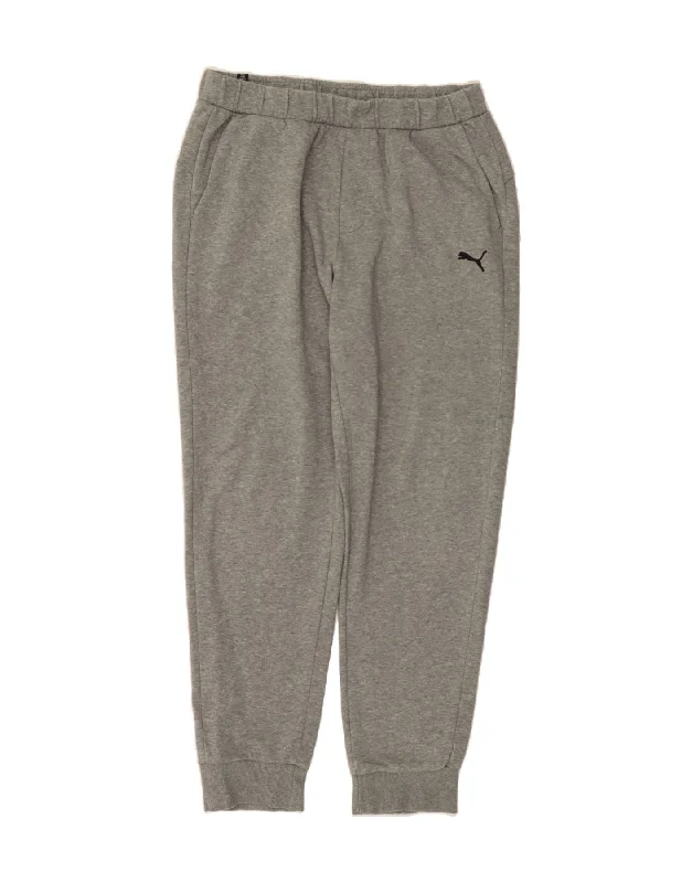Effortless Style PUMA Mens Tracksuit Trousers Joggers Large  Grey Cotton
