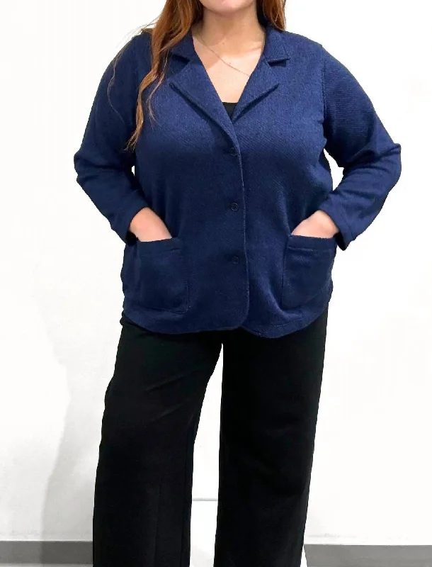 Lace Design Stand Collar Jacket In Ink