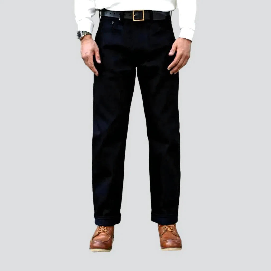 Street Hoodies Selvedge men's monochrome jeans