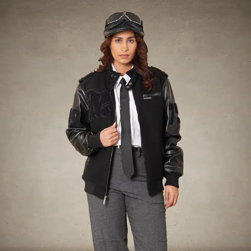 Age-reducing Style Women's Oversized Varsity Jacket