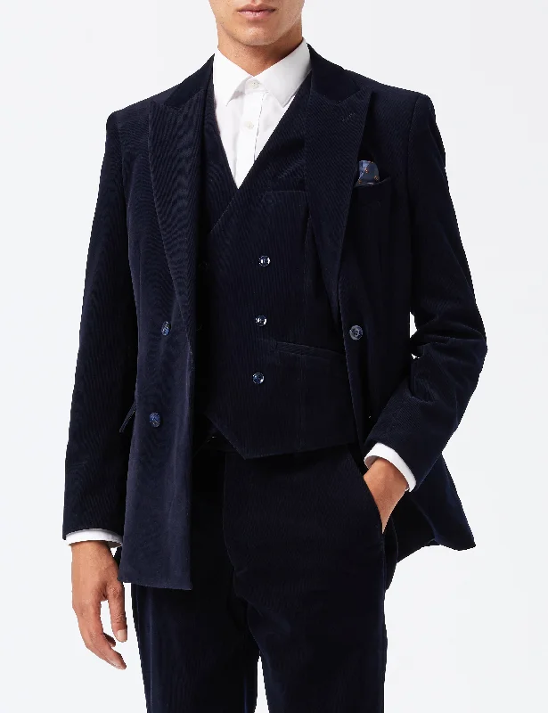 Everyday Essentials MATTHEW – NAVY CORDUROY JACKET & WAISTCOAT