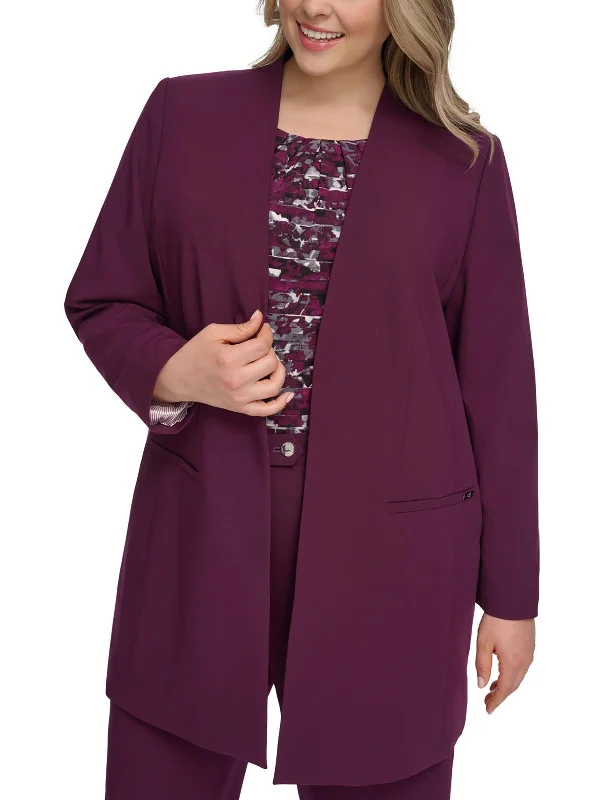Cute Design Plus    Womens Topper Business Open-Front Blazer