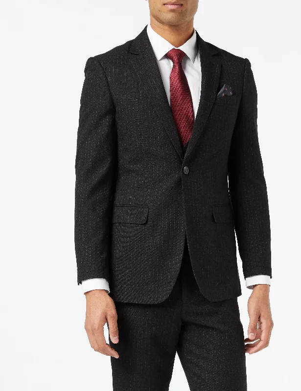 Simple Styles GREY PINSTRIPE SINGLE BREASTED JACKET & WAISTCOAT