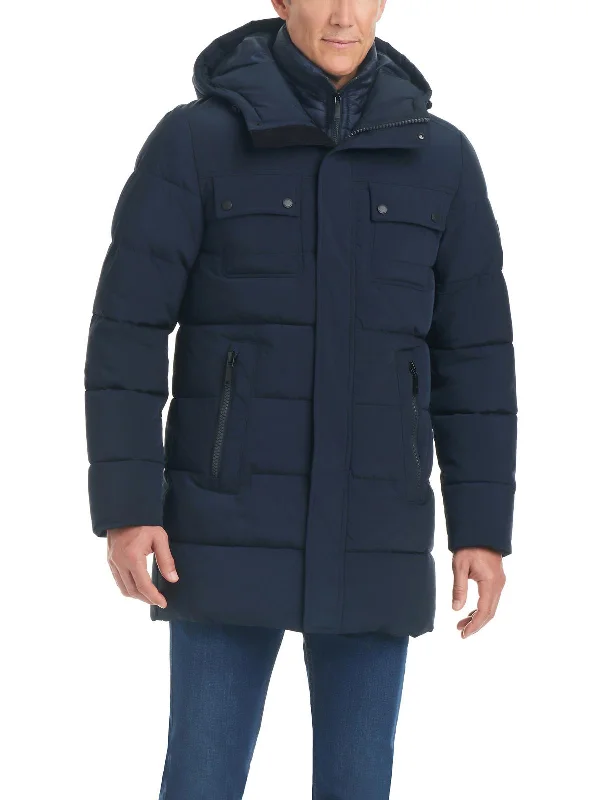 Casual Hoodies Mens Insulated Hooded Puffer Jacket