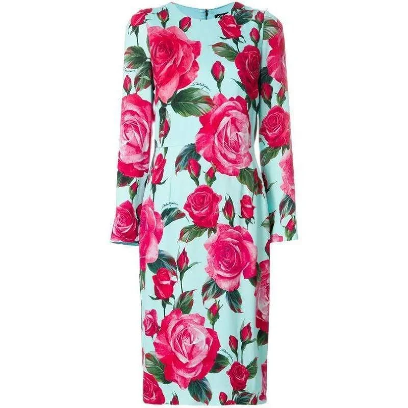 Boutique Recommendation Rose-Print Sheath Dress